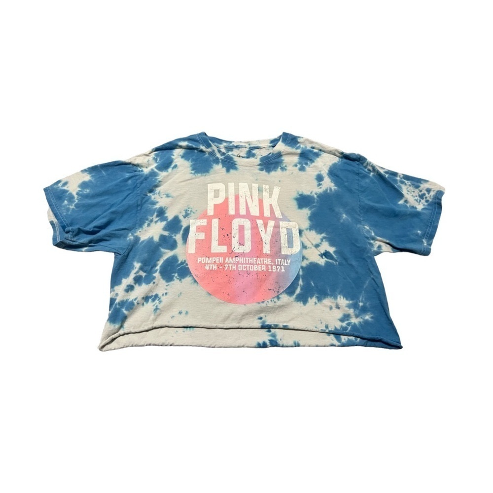 Pink Floyd Tie Dye Cropped Tee Size Large